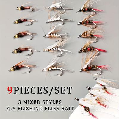 9 шт. #10-3 Смешанные стили Royal WulffFly&Brasshead Prince Nymph&Mosquito Mayfly для ловли форели, окуня, солнечника, сухие мушки, приманки, наживка