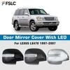 Декор для автомобиля Накладка на зеркало заднего вида с LED для LEXUS LX470 1997-2007 Автомобильные аксессуары для зеркала заднего вида Углеродное волокно Хром Серебристый Черный