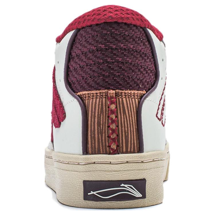 Li Ning Wei Wu 180 мягкие эластичные повседневные нескользящие износостойкие туфли для скейтбординга средней высоты женские туфли для скейтбординга белые красные AECU008-3