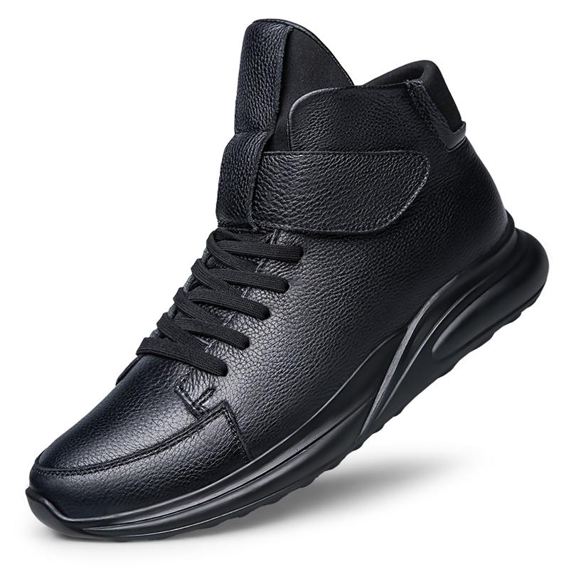 Модные новые мужские кроссовки 2024 года, кожаные спортивные мужские повседневные утолщенные ботинки, износостойкие ботинки для ходьбы на открытом воздухе на осень-зиму