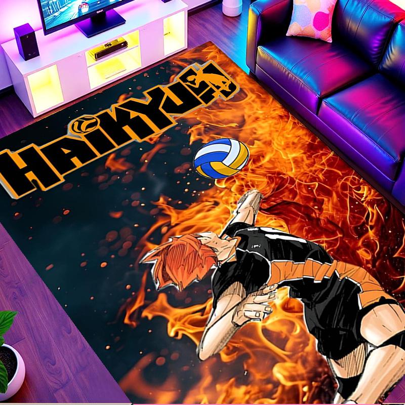 Haikyu Print Rug, Washable Floor Carpet, For Entryway Dorm Laundry Room Office Study, Home Decor Birthday Christmas Gift