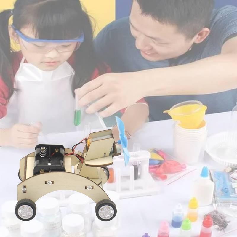 Детский DIY деревянный научный модель-конструктор маленькой машинки на ветряной тяге, настраиваемая развивающая игрушка