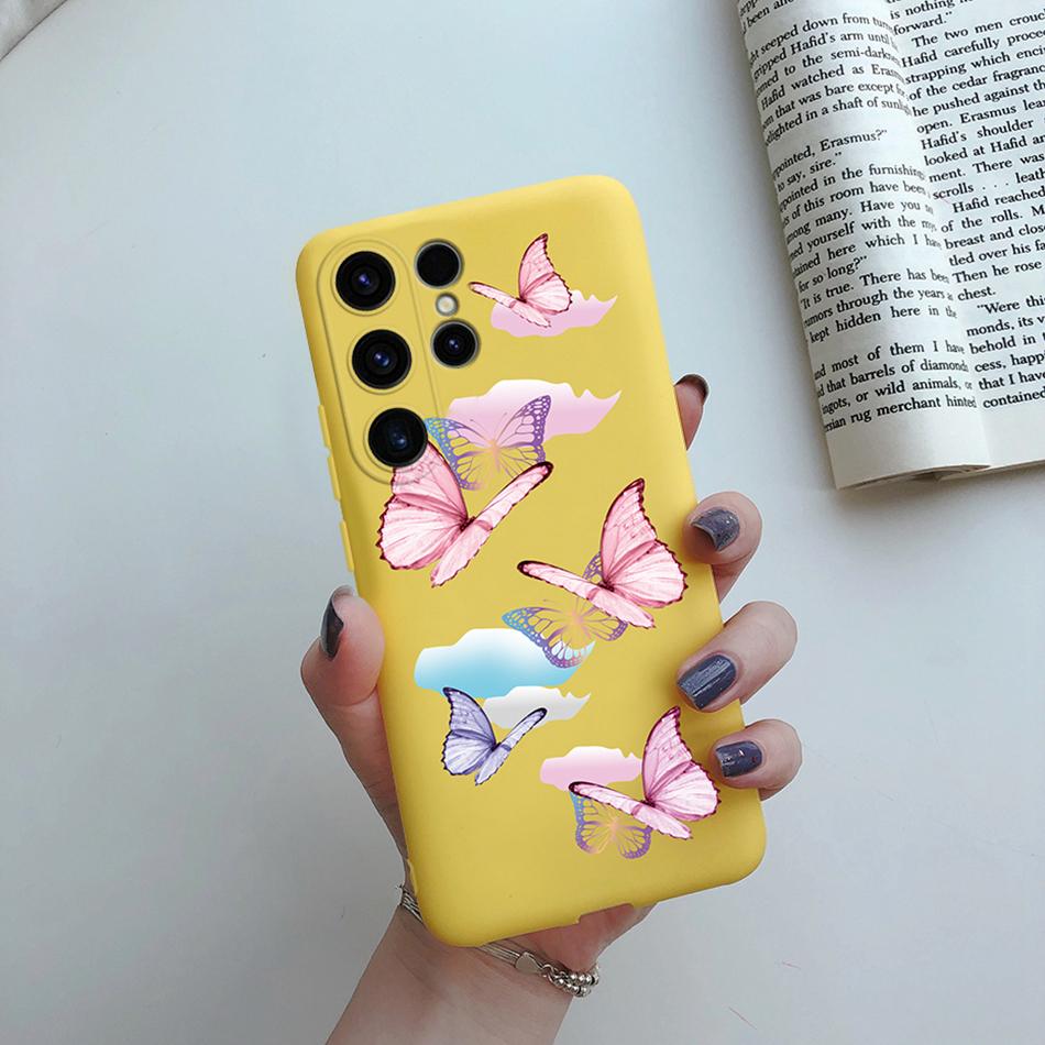 Чехол для Samsung Galaxy S24 Ultra S24 Plus Девушка с подсолнухом Расписной Мягкий Силиконовый Чехол для Телефона Для Samsung S24 Ultra S 24 S24+ Корпус