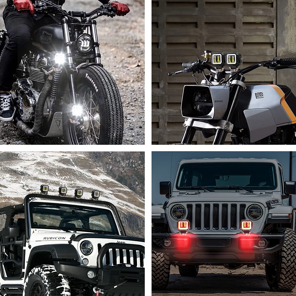 X-STYLE мотоциклетный противотуманный фонарь светодиодный Cut Line 2 цвета белый + красный кальмар кольцо светодиодный рабочий свет рабочий свет 20 Вт высокая яркость водонепроницаемый длительный срок службы Impac