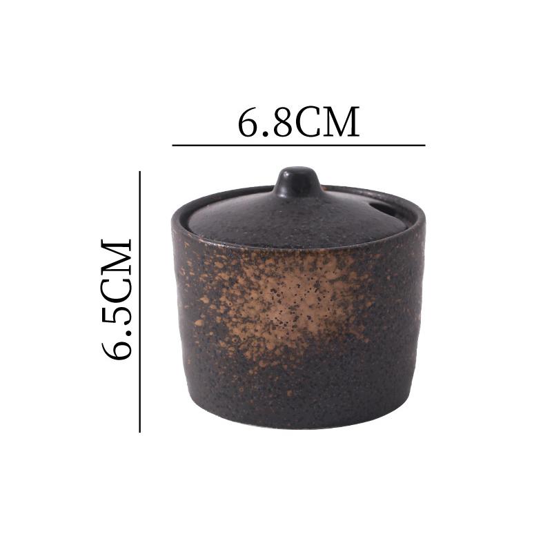 Vintage Ceramic Seasoning Jar Creative Salt Jar Sugar Jar Pepper Jars Spice Jars Seasoning Storage Container Home Seasoning Tool