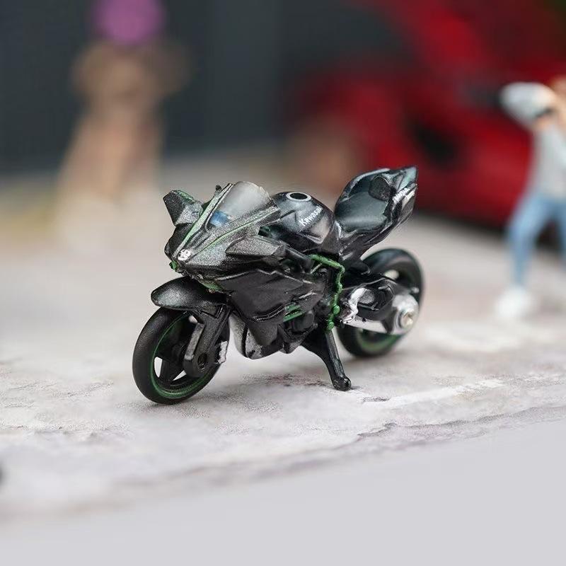 1:64 H2R Мотоцикл Ограниченная серия Симуляция Мини-модель Коллекция Украшение Мотоцикл Ручная работа Детская игрушка Подарок