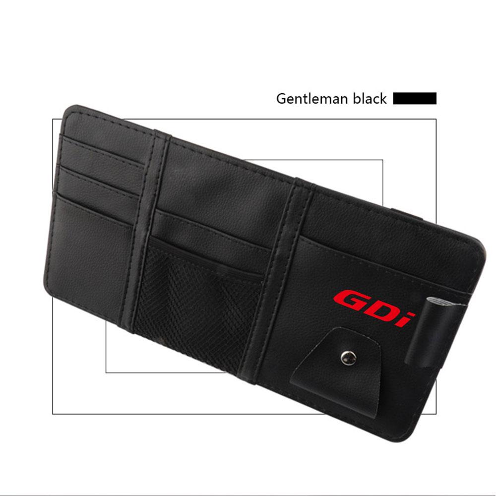 Car Sun Visor Organizer Glasses Clip Pocket Card Storage For Hyundai Kona Elantra Wagon Accent Ioniq Veloster GDI i20 Santa Fe AA2