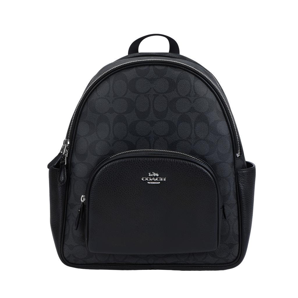 Coach Рюкзак из холста с кожей, средний, унисекс, черный 5671-SVTSQ
