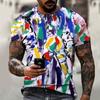 Street Art Graffiti 3D Harajuku Print Men's Women's Summer Crewneck Short Sleeve Fashion Casual T-shirt Tops Hip Hop Personality