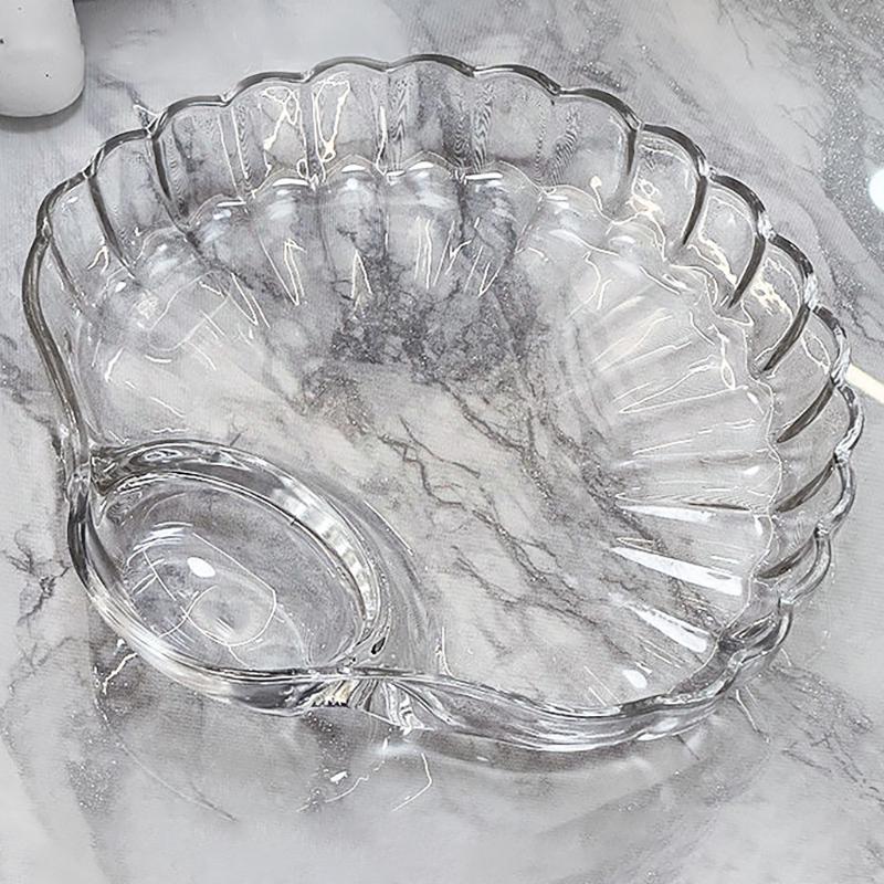 1Pc Shell Dishtransparent Dumpling Plate With Vinegar Discs Vinegar Dishes Sushi Breakfast Dried Fruit Snack Shell Spitting Dish