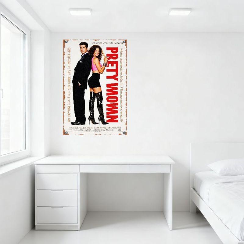 Pretty Woman Richard Gere Tula Roberts Vintage Movie Metal Tin Sign Classic Comedy Romance Film Poster for Home Cafe Bar Man Cav