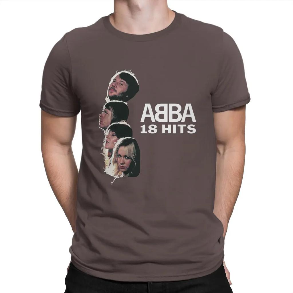 18 хитов Мужская футболка A-ABBA Группа Круглый вырез Короткий рукав 100% Хлопок Футболка Забавная Топ Высокое качество Идея для подарка