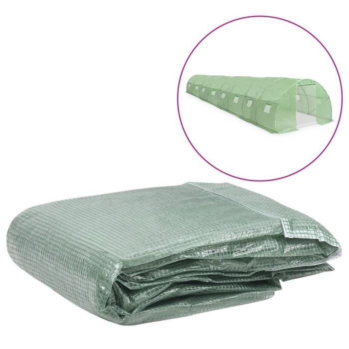 Couverture de serre - vidaXL - 300x1200x200cm - Vert - PE - 16 fenêtres et 1 porte