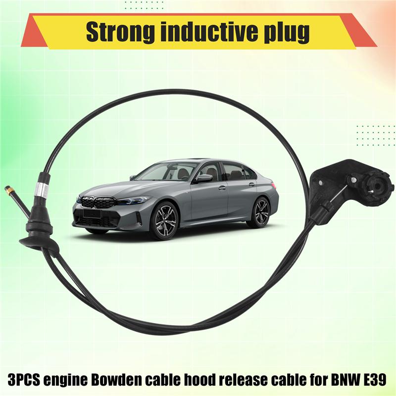 3 шт. Тросик капота двигателя Боудена для-BMW E39 525I 530I 51238176595 51238190754 51238176596-M53K