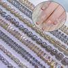 Украшение ногтей, сверкающая поверхность, устойчивый к выцветанию циркон, 3D маникюрная цепочка, Декор для кончиков ногтей, ювелирные изделия, товары для красоты