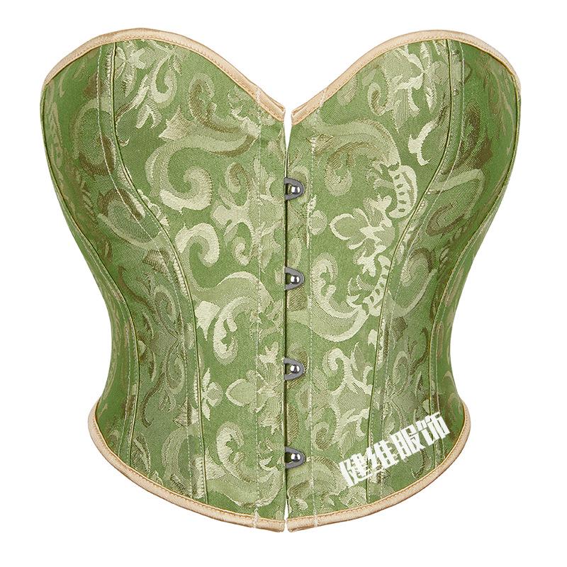 Винтажный корсетный кроп-топ «Рыбий скелет»: Кулиска, Утягивающая талия, Контроль живота, Без спины, Короткий боди-корсет с 4 крючками.