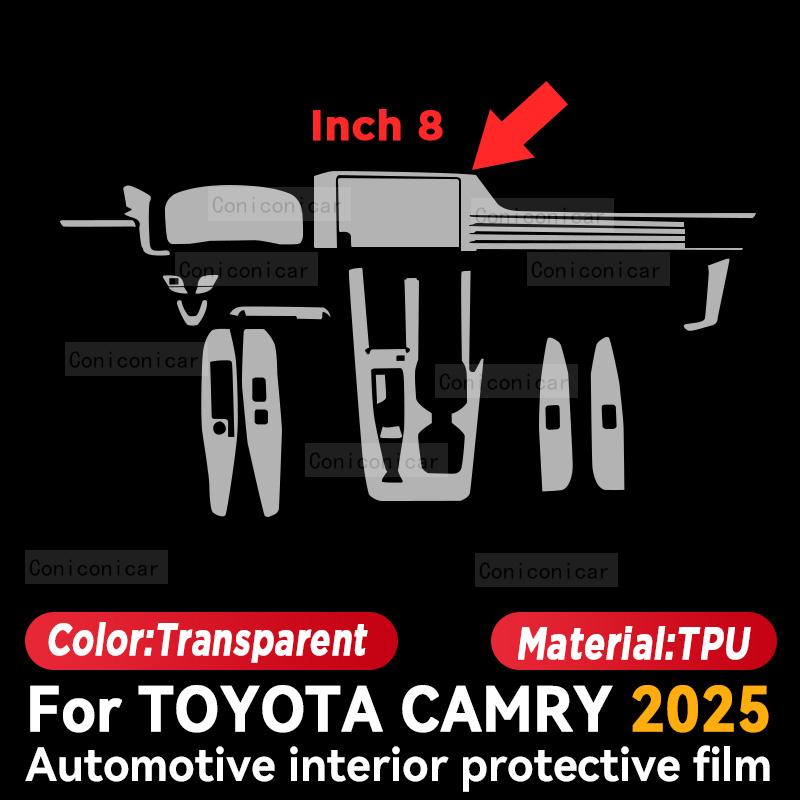 Для TOYOTA CAMRY 2025 Панель Приборной панели Навигация Автомобильный Интерьер Защитная Пленка TPU Анти-Царапина Наклейка Защита