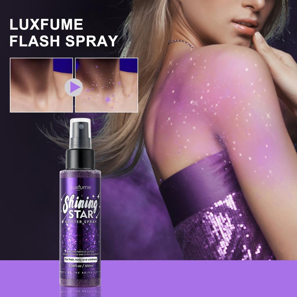 Glitter Spray For Hair And Body, Body Glitter Hairspray For Clothes, Music Festival Face Glitter For Women,Quick-Drying (100ml)