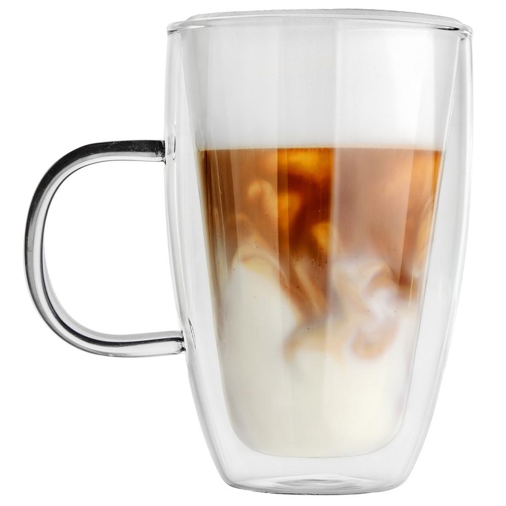Double-walled thermal glass for latte coffee DOUBLE 430 ml 4 pcs.