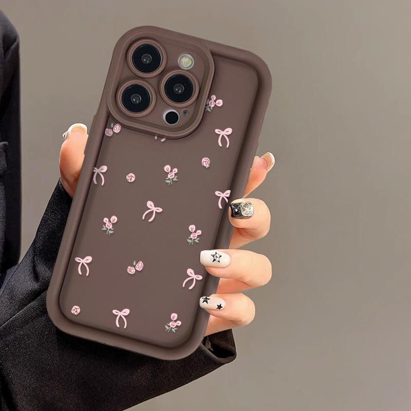 Силиконовый чехол для телефона Korean Girl Bow для iPhone 16 15 Pro Max, чехол 13 11 12 14 Pro Max X XR XS Max 7 8 Plus SE 2020 2022, мягкий противоударный чехол для телефона