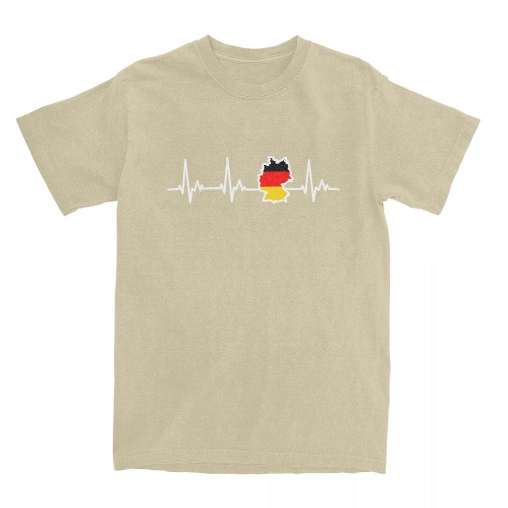 Couple T-Shirt German Flag T-Shirts Popular My Heart Beats for Germany White Heartline Summer Tees 100 Cotton Clothes Plus Size