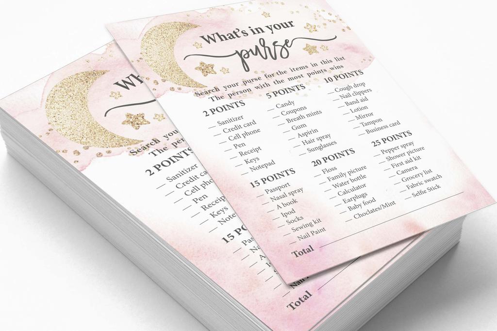 Inkdotpot 50A Advice CardsA For Baby Shower Game Glitter Star Advice For New Mom & Dad Gender Reveal Boy Or GirlA Party