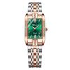 CHENXI New Square Ladies Watch Date Display Solid Stainless Steel Strap Diamond-Accented Fashion Quartz Watch for Women