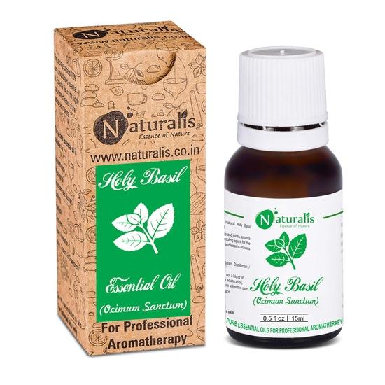 Naturalis Essence of Nature Holy Basil Essential Oil 100% Pure, Natural & Undiluted Therapeutic Grade for Mosquito Repellent- 15ml