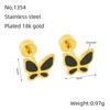 New fashion stainless steel butterfly small stud earrings simple light luxury titanium steel earrings women's stud earrings direct sales