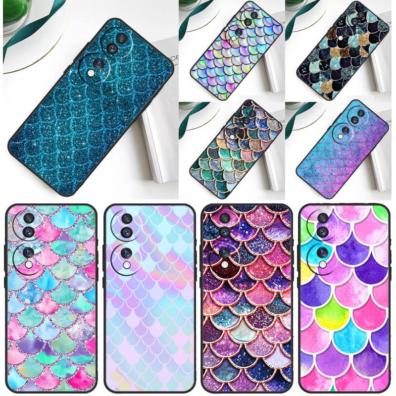 Чехол-акварель с чешуей русалки для Honor Magic 7 Lite 5 6 Honor 200 Pro 50 70 90 Lite X9a X8a X8 X9 X8b X9c X9b