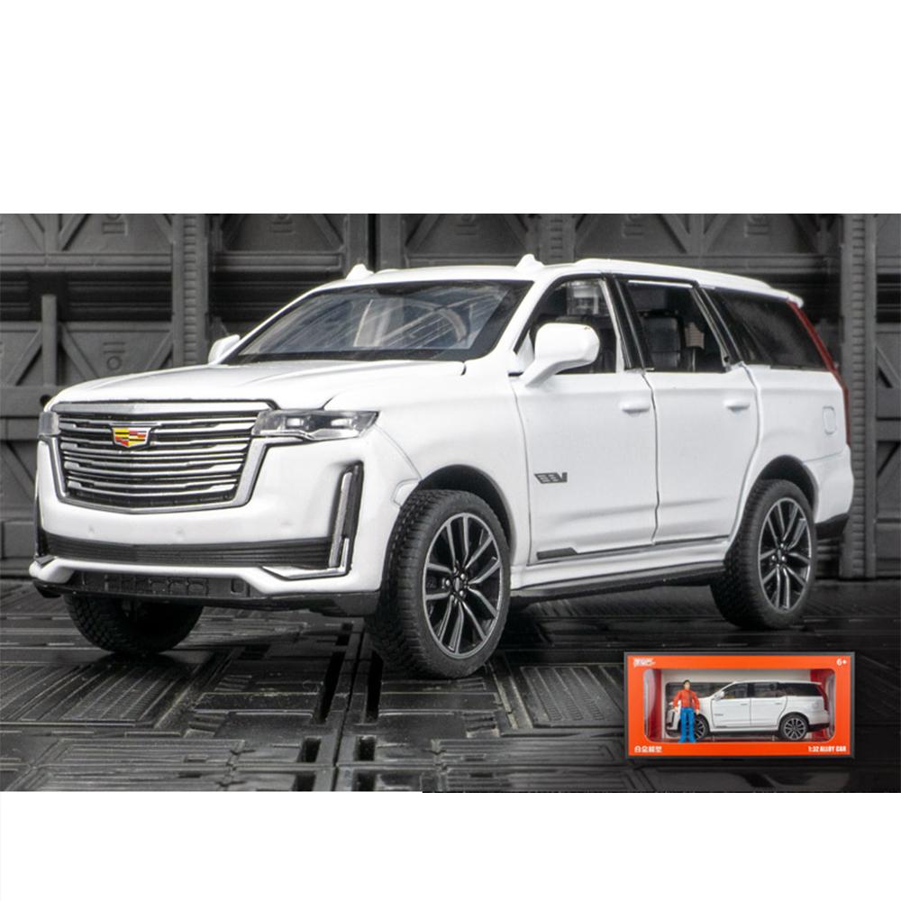 1/32 масштаб Cadillac Escalade SUV, литая под давлением цинкового сплава, модель игрушечного автомобиля, имитация внедорожника со звуком и светом