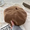 Женская шляпа 2024 года, новый берет, осень-зима, ретро-шляпа художника, маленькая коричневая восьмиугольная шляпа
