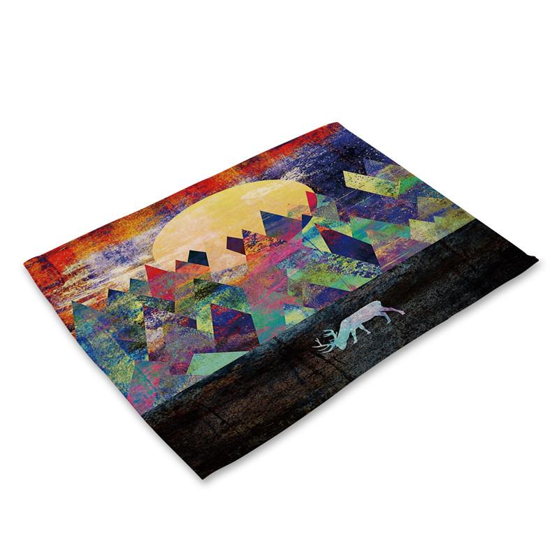 Домашний декор, льняные коврики для обеденного стола, роскошные кухонные салфетки с скандинавским геометрическим узором, 40X30 см, подставки под чашки и миски