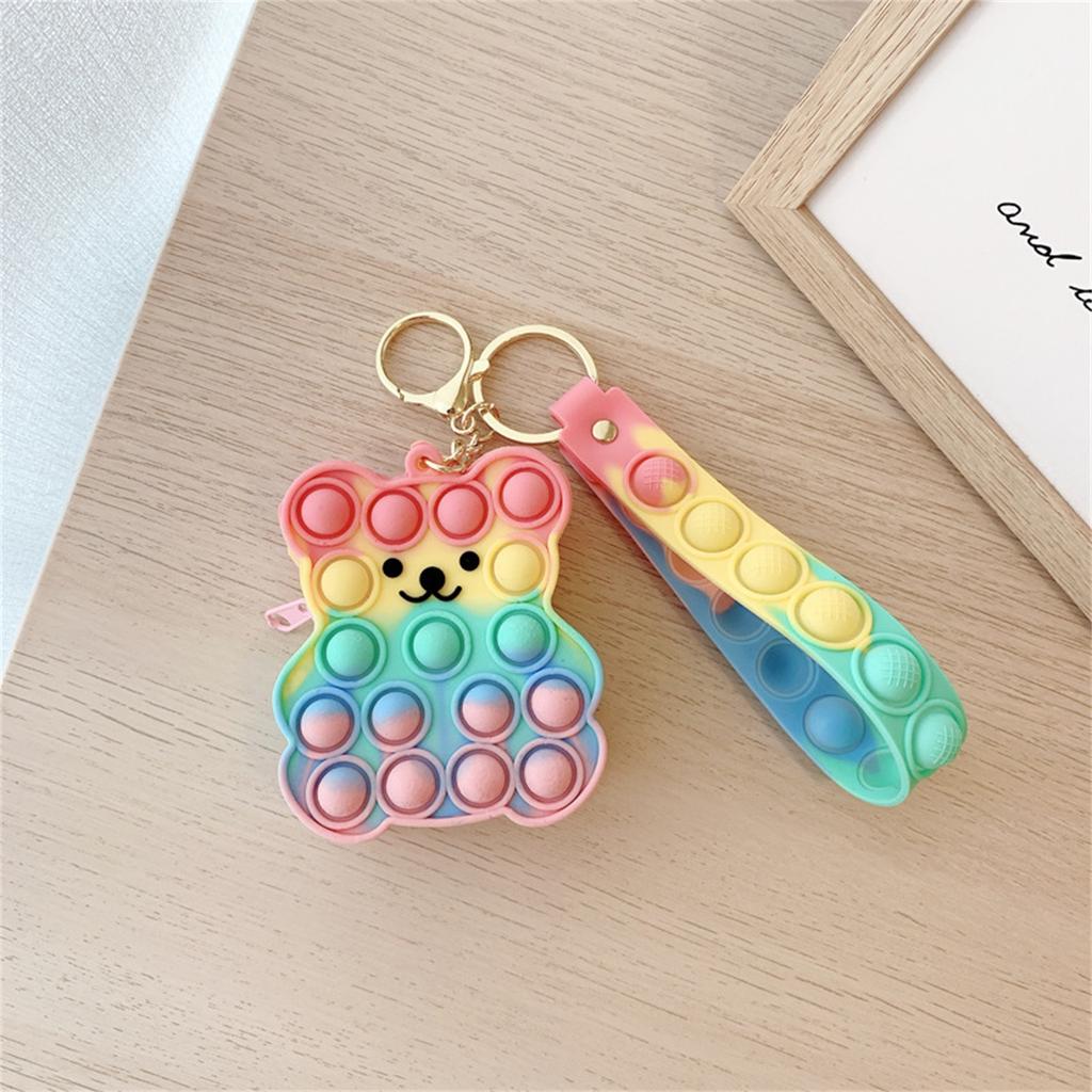 Push Bubble Сенсорные игрушки Мини-кошелек Детская сумка Силиконовый кошелек для монет
