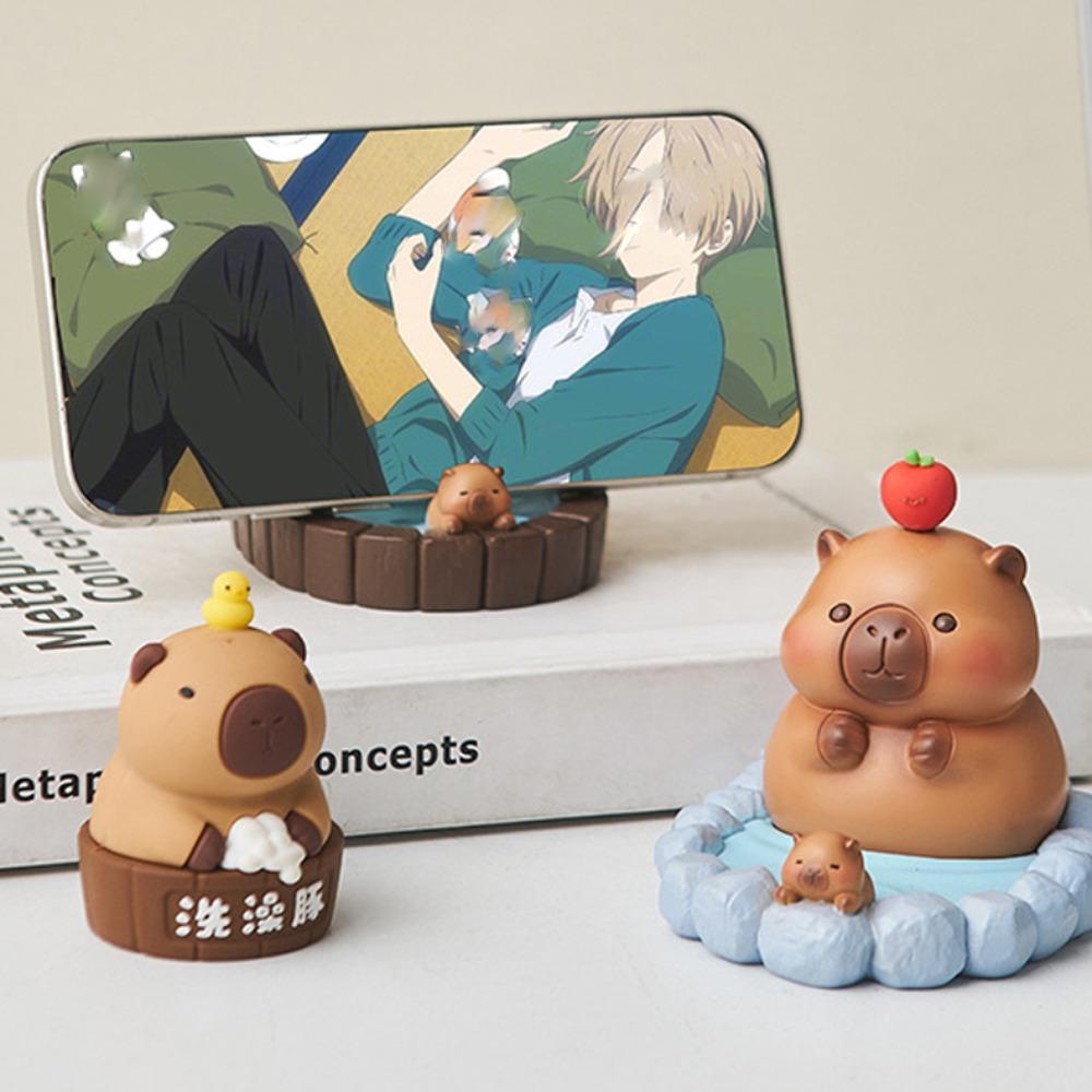 PVC Doll Capybara Phone Holder Support Capybara Cell Phone Bracket Phone Accessories