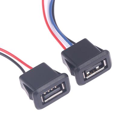 Разъем питания USB 2.0 (мама) Разъем порта зарядки USB2.0 с кабелем Гнездо USB-зарядки