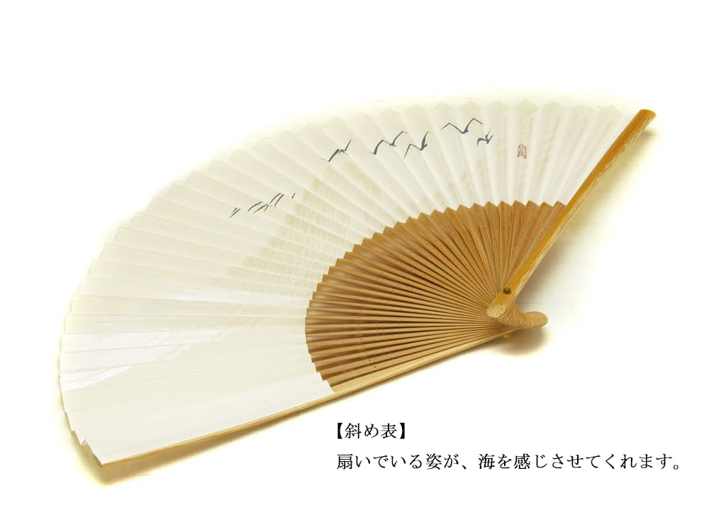 Камомэ для сделано в Японии бумажный веер с японским Кё-сэнсу (Японский веер) мужчины, Киото, двухсторонний узор.