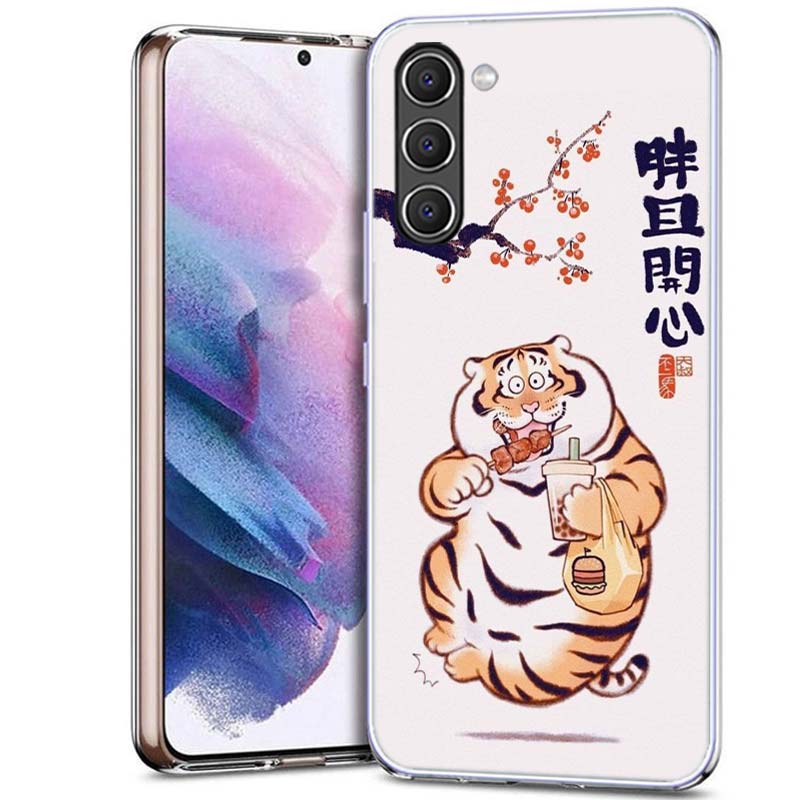 Мультяшный толстый тигр Чехол для телефона для Samsung A17 A37 A57 A55 A35 A25 A15 A54 A14 A24 A34 A13 A23 A33 A53 A07 A05S A04S A03 A73 Galax