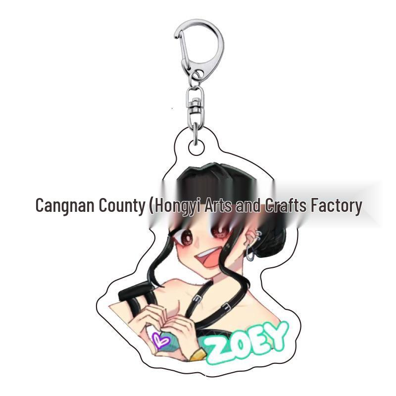 K-pop Брелок для ключей с женской группой «Охотники на демонов»: Милый акриловый брелок для школьной сумки Lumi, Zoe, Mira & Qin Yu