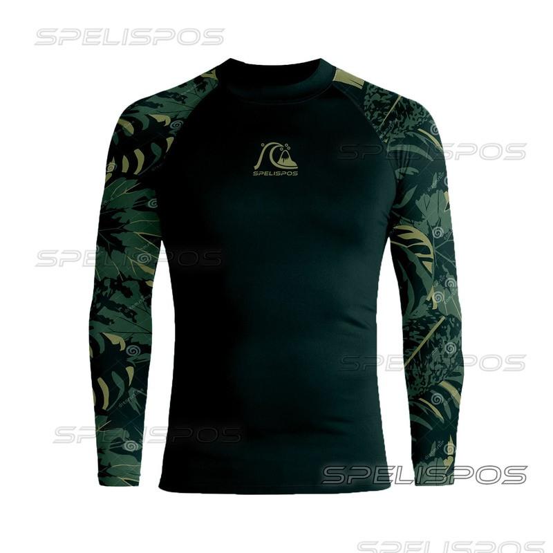 Mens UPF 50 Long Sleeve Rash Guard Surfing Diving Swimming Sun Protection Quick Dry Wetsuit Top