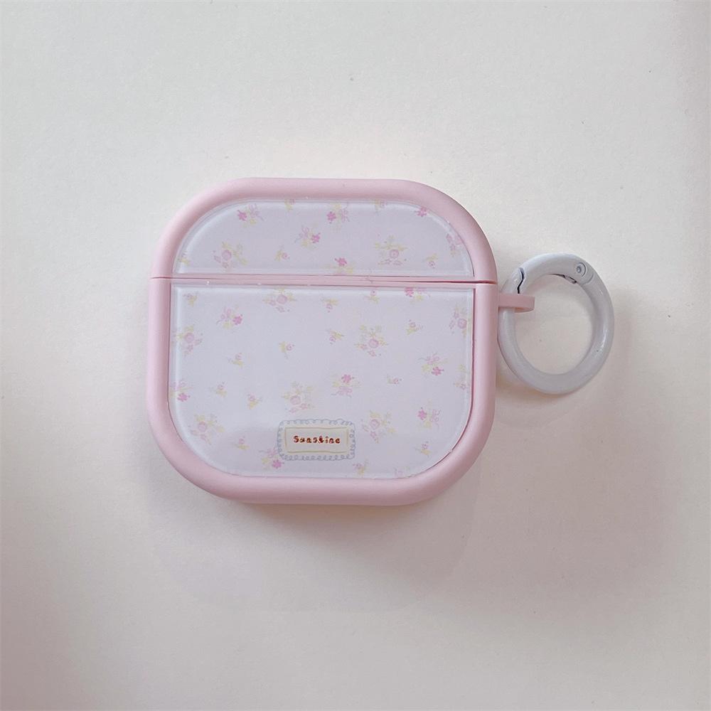 Ins pink floral application AirPods pro1 generation protective case 1 generation pro1 generation apple bluetooth headset case female