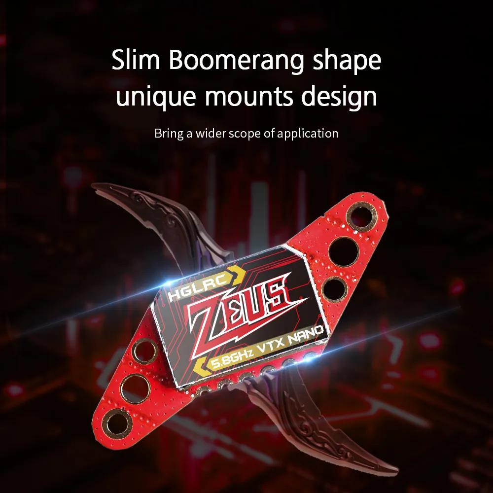 NEW HGLRC Zeus nano VTX 350mW FPV 5.8G 2.4g 40CH Built-in Microphone 16/20/25.5mm Hole For RC FPV Transmitter VTX Multicopter
