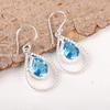 Swiss Blue Topaz Gemstone Jewelry, 925 Solid Sterling Silver Earrings, Handmade Wonderful Silver Earrings For Anniversary Gift