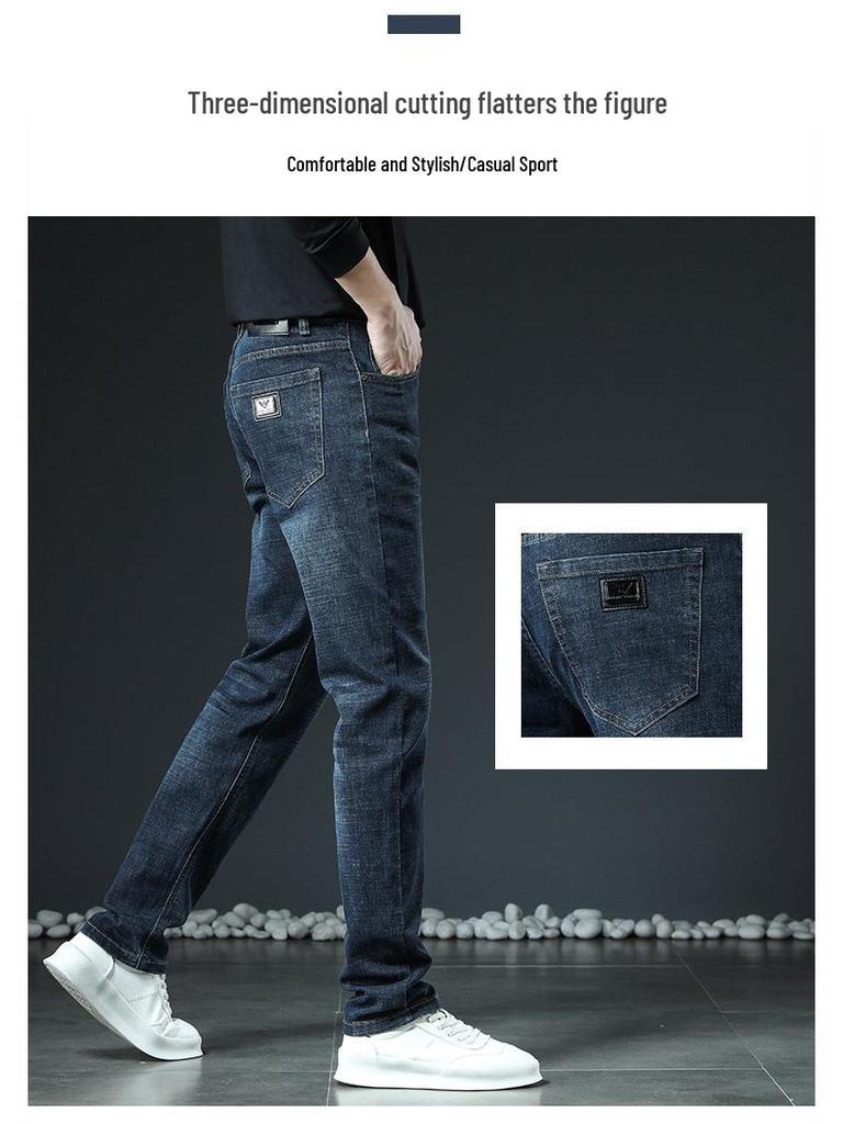 2023 Autumn Men's Slim Fit Embroidered Jeans - Trendy European Style