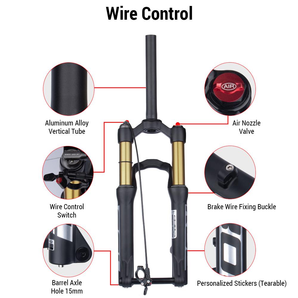 Велосипедные вилки Высокопроизводительные амортизационные вилки для велосипеда - быстросъемная ось из алюминиевого сплава/цилиндрическая ось