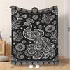 Fflannel Blanket 1pc Peacock with Flowers And Butterflies Soft Comfortable and Warm This Nap Blanket/sofa Blanket Is Suitable for