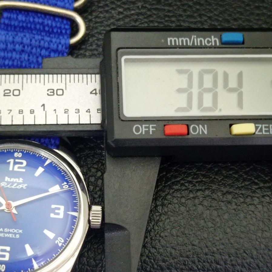 HMT PILOT AUTHENTIC INDIAN MENS MANUAL WINDING BLUE DIAL WATCH A600049-5 N101-a600049