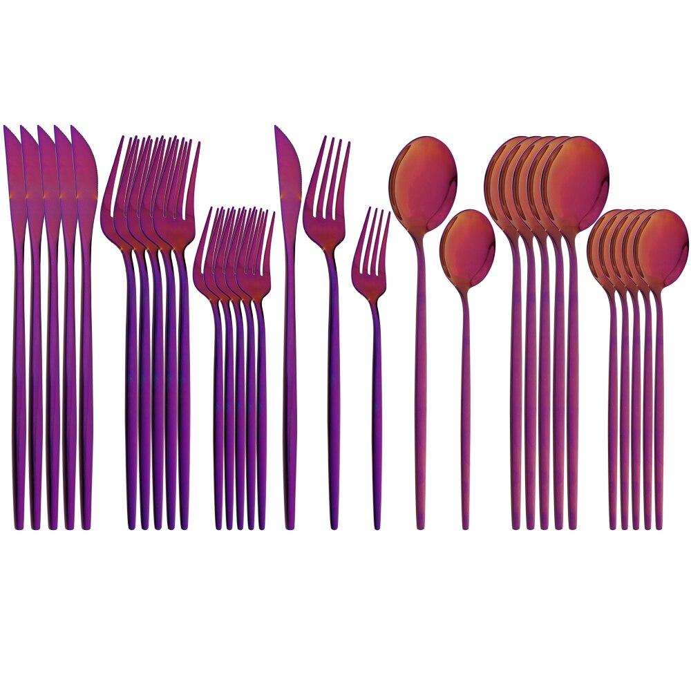 Зеркальный набор столовых приборов из нержавеющей стали, 30 предметов, черно-золотой столовый прибор, нож, вилка, ложка, набор столовых приборов, десертная ложка, набор столовых приборов