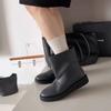 Cowhide Version~ Korean Version Niche Round Head Platform Short Western Boots Martin Boots Women's 2025 Short Boots Chelsea Boots