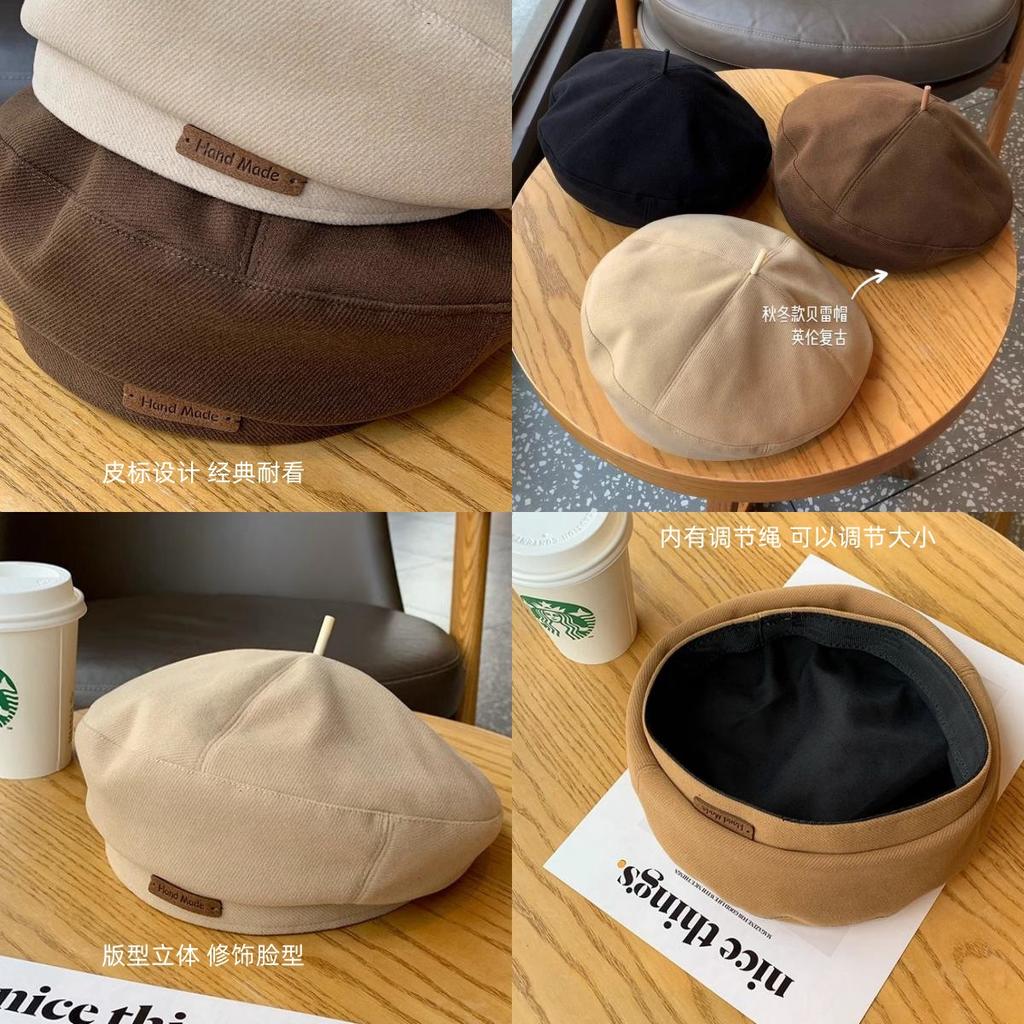 Шерстяной берет с маленьким лицом для детей, японский темперамент, универсальный художник, ретро, большой полевой, британский прилив